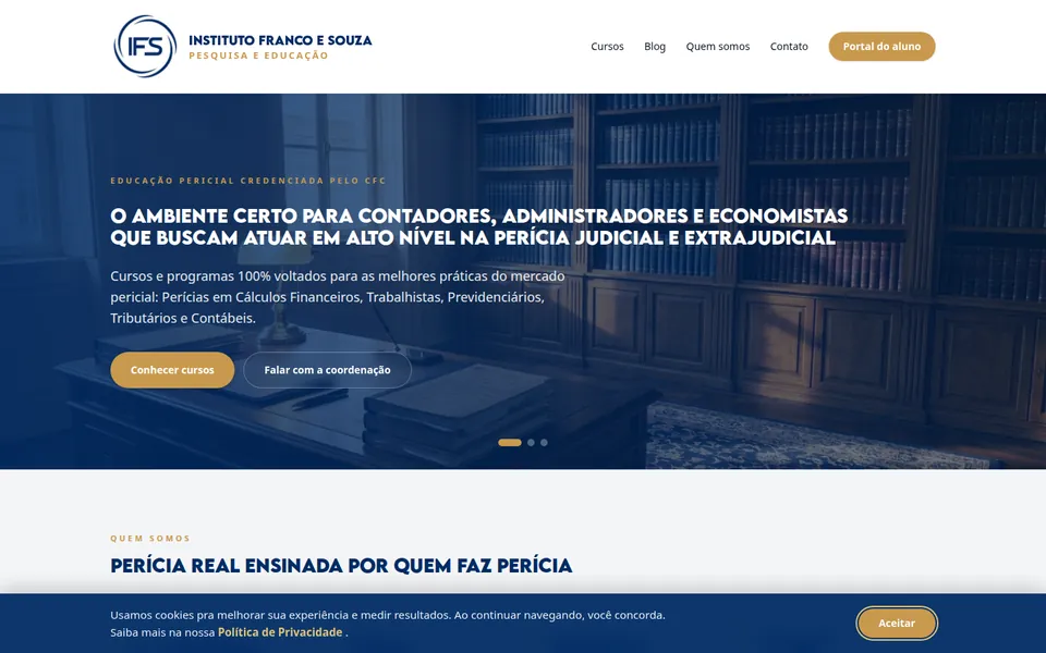 Página inicial do Instituto Franco e Souza